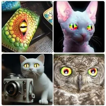 LLMSIX 20PCS Glass Dragon Eyes 25MM/0.98INCH Large Glass Cabochon Eyes Doll Dragon Eyes Flatback Mixed Styles Evil Eyes for Clay Doll Making Craft DIY Findings Jewelry Making (10 Styles)