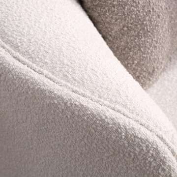 Acanva Luxury Modern Style Living Room Upholstery Curved Sofa with Chaise 2-Piece Set, Right Hand Facing Sectional, Pearl Boucle Couch, Beige