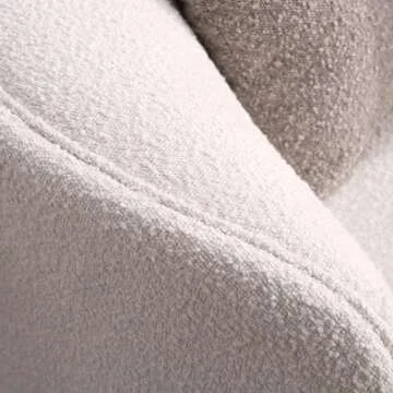 Acanva Luxury Modern Style Living Room Upholstery Curved Sofa with Chaise 2-Piece Set, Right Hand Facing Sectional, Pearl Boucle Couch, Beige