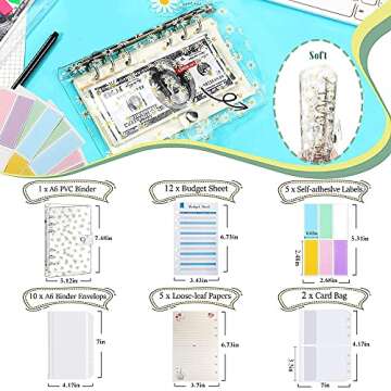 Stylish Neenicoliy A6 Budget Planner with Clear Pockets