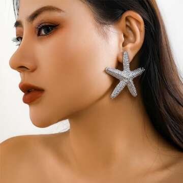 Conch Shell Earrings for Women Gold Silver Sea Shell Stud Earrings Cute Metal Sea Witch Shell Earrin...