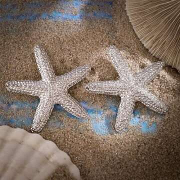 Conch Shell Earrings for Women Gold Silver Sea Shell Stud Earrings Cute Metal Sea Witch Shell Earrings Jewelry for Villain Fans (Silver2)