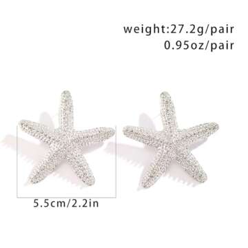 Conch Shell Earrings for Women Gold Silver Sea Shell Stud Earrings Cute Metal Sea Witch Shell Earrings Jewelry for Villain Fans (Silver2)