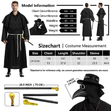 Plague Doctor Costume for Adults - Halloween Ready!