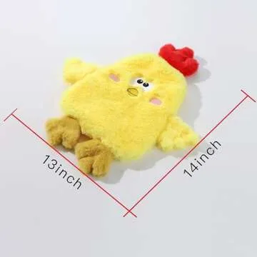 Tamu style Dog Chicken Crinkle Toy, Plush Squeaky 14 Inches, No Stuffing Design for Small Medium Dogs, Interactive Toy for Pet Training and Playing