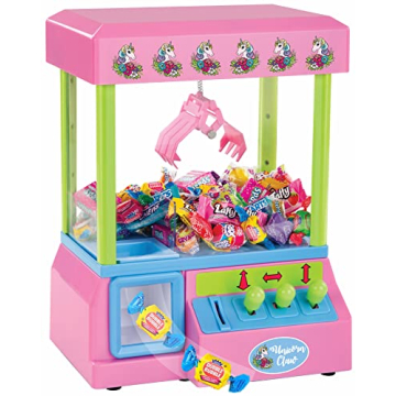Bundaloo Claw Machine Arcade Game with Sound, Unicorn Themed Mini Candy Grabber Prize Dispenser Vend...
