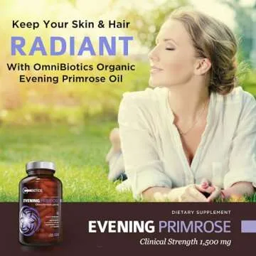 Organic Evening Primrose Oil | Clinical Strength 1,500 mg | 10% GLA | Cold-Pressed, Non-GMO | Natural Balance for Women | 120 Vegan softgel Capsules