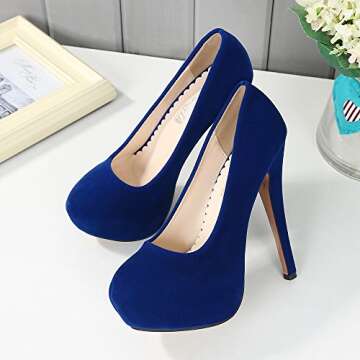 OCHENTA Women's Faux Suede High Heel Dress Pumps