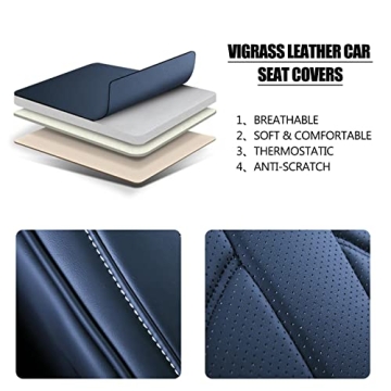 Vigrass Waterproof Faux Leather Car Seat Covers - Full Set