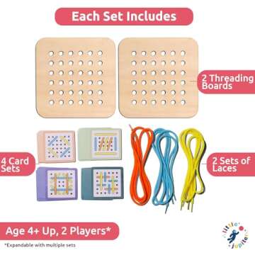 Race To Lace - Perfect Home or Travel Games for Kids and Adults - Ideal for 8-12 Years old - Solo or 2+ Players for for 4+ Years & Up - Car Games, Airplane Games, Family & Kids Games - Road Trip Games