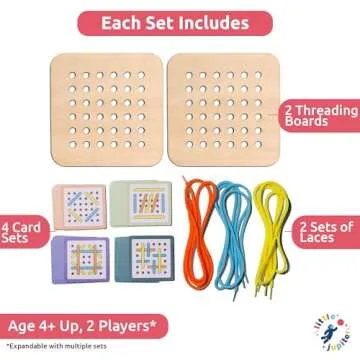 Race To Lace - Perfect Home or Travel Games for Kids and Adults - Ideal for 8-12 Years old - Solo or 2+ Players for for 4+ Years & Up - Car Games, Airplane Games, Family & Kids Games - Road Trip Games