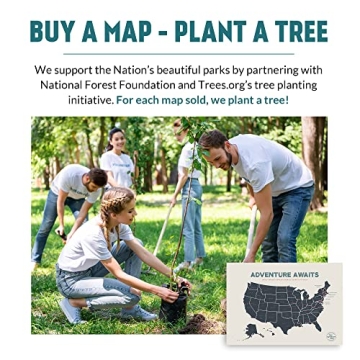 Epic Adventure Maps USA Push Pin Travel Map - Beige 24x17