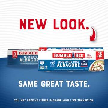 Bumble Bee Solid White Albacore Tuna in Water, 3 oz Can (8 Packs of 3, 24 Cans Total) - Wild Caught Tuna - 16g Protein per Serving, High in Omega-3s - Non-GMO Project Verified, Gluten Free, Kosher