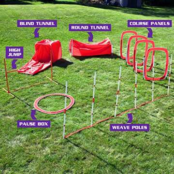SPORT PET Designs Agility Training for Dogs - Affordable Training Kit for Dogs, red (CM-10026-CS01)
