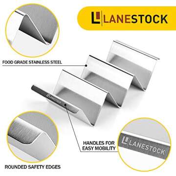 Stainless Steel Taco Holders - Set of 4 - Premium Quality for Mess-Free Meals