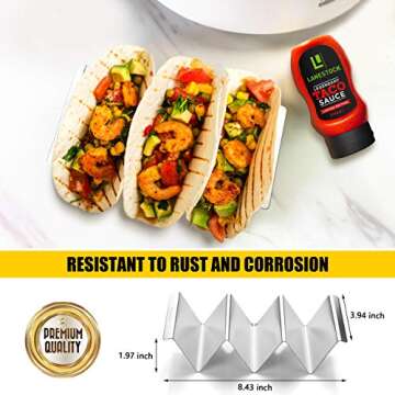 Stainless Steel Taco Holders Set of 4 - Mess-Free Taco Nights