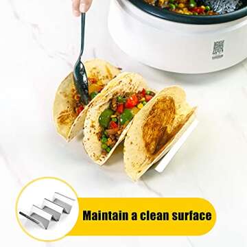 Stainless Steel Taco Holders Set of 4 - Mess-Free Taco Nights