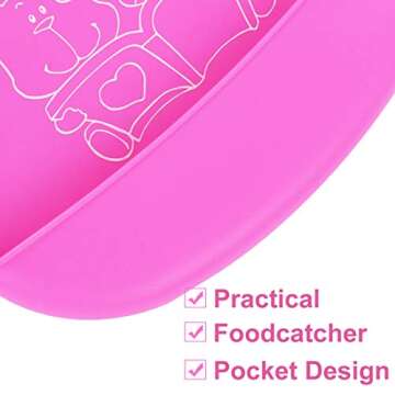 Waterproof Silicone Baby Bib, Easy to Clean, Dry, Portable and Keep Stains Off, Comfortable and Adjustable Soft Feeding Bibs for babies or Toddlers (6-72Months), Set of 3 Colors