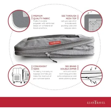 LeanTravel Compression Packing Cubes for Organized Travel