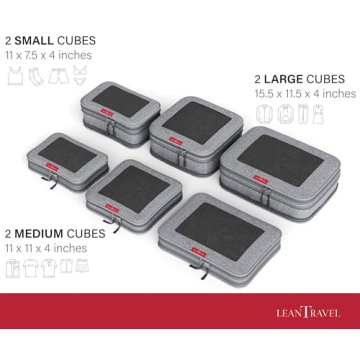 LeanTravel Compression Packing Cubes for Organized Travel