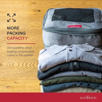 LeanTravel Compression Packing Cubes for Organized Travel