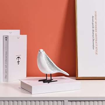 Quoowiit Bird Figurine, Modern Sculpture and Statues for Home Decor, Animal Statues for Bookshelf, T...