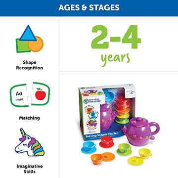 Learning Resources Shapes Tea Set for Toddlers & Preschoolers