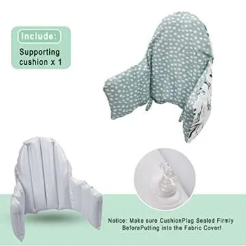 High Chair Cushion, for IKEA High Chair Cushion, Cushion High Chair, for IKEA Highchair Cushion for IKEA Antilop Highchair, Built-in Inflatable Cushion, Baby Sitting More Comfortable (Fresh Leaf)