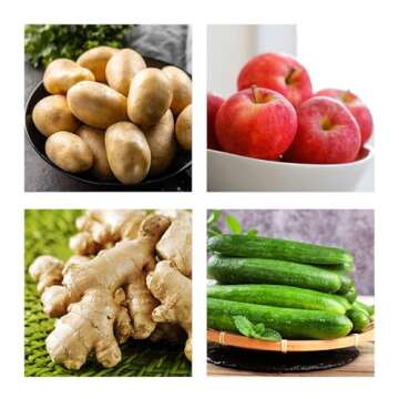 HIC Kitchen Vegetable Scrubber Dishwashing Brush, Bamboo with Non-Scratch Bristles