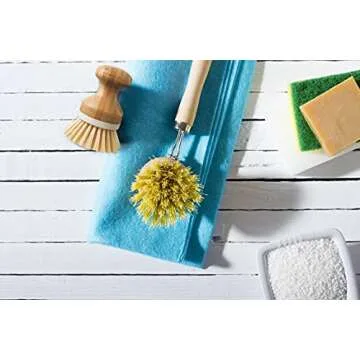HIC Kitchen Vegetable Scrubber Dishwashing Brush, Bamboo with Non-Scratch Bristles