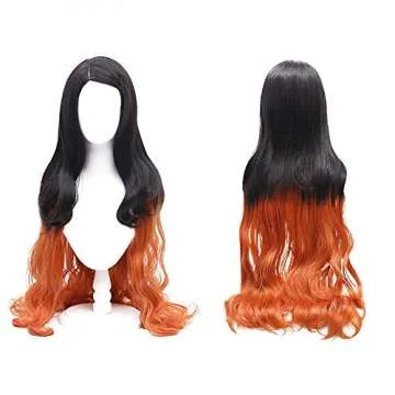 Kamado Cosplay Costume Outfit Kimono with Hairwear and Bamboo(SuitB,55in/140cm)