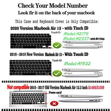 AOGGY Compatible with MacBook Air 13 inch Case 2022 2021 2020 MacBook Air M1 Case A2337 A2179 A1932 ...