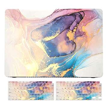 AOGGY Compatible with MacBook Air 13 inch Case 2022 2021 2020 MacBook Air M1 Case A2337 A2179 A1932 with Retina Display Touch ID,Color Plastic Hard Shell Cases and Keyboard Cover，Colored Marble 6