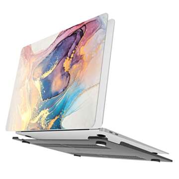 AOGGY Compatible with MacBook Air 13 inch Case 2022 2021 2020 MacBook Air M1 Case A2337 A2179 A1932 with Retina Display Touch ID,Color Plastic Hard Shell Cases and Keyboard Cover，Colored Marble 6
