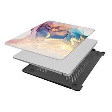 AOGGY Compatible with MacBook Air 13 inch Case 2022 2021 2020 MacBook Air M1 Case A2337 A2179 A1932 with Retina Display Touch ID,Color Plastic Hard Shell Cases and Keyboard Cover，Colored Marble 6