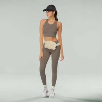 C.C Quilted Puffer Fanny Pack For Women Unisex - Daily Waist Crossbody Belt bag With Adjustable Strap (Beige)