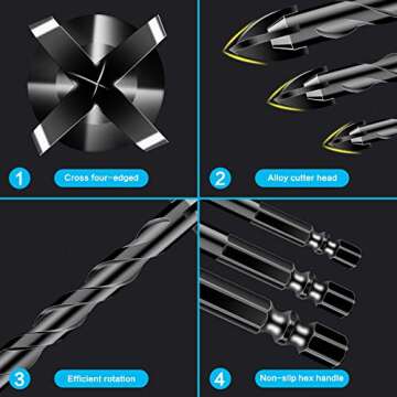 Masonry Concrete Drill Bit Set for Tile, Brick, Glass, Plastic and Wood, Tungsten Carbide Tip Work with Ceramic Tile, Wall Mirror, Paver on Concrete or Brick Wall, 10 Pcs