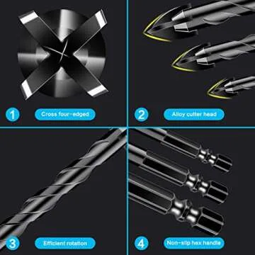 Masonry Concrete Drill Bit Set for Tile, Brick, Glass, Plastic and Wood, Tungsten Carbide Tip Work with Ceramic Tile, Wall Mirror, Paver on Concrete or Brick Wall, 10 Pcs