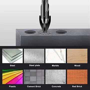 Masonry Concrete Drill Bit Set for Tile, Brick, Glass, Plastic and Wood, Tungsten Carbide Tip Work with Ceramic Tile, Wall Mirror, Paver on Concrete or Brick Wall, 10 Pcs