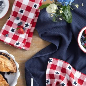 Martha Stewart Americana Star Gingham Towels 3-Pack Set