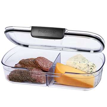 Progressive Prokeeper + Deli Storage Set: Air-Tight Silicone Sealed Containers w Grooved Bottom, Dry...