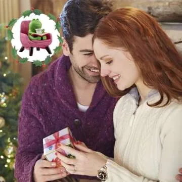 Refintural Miniature Frog Figurines - Funny Frog Sculpture for Shelf, Desk Decoration - Frog Desk Accessories - Perfect Cute Frog Gift for Frog Lovers(Pink Sofa)