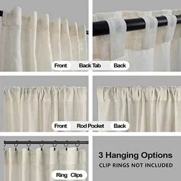 KOUFALL Kitchen Curtains - Rustic Sheer Window Treatments