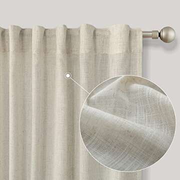 KOUFALL Kitchen Curtains - Rustic Sheer Window Treatments