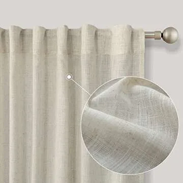 KOUFALL Kitchen Curtains - Rustic Sheer Window Treatments
