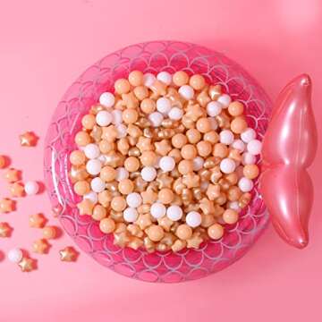 GOGOSO Star Balls 100 Ball Pit Balls - Pink Soft Plastic Balls Phthalate Free BPA Free Play Balls for Ball Pool Birhtday Party Girls Kids with Storage Bag, 2.15inches