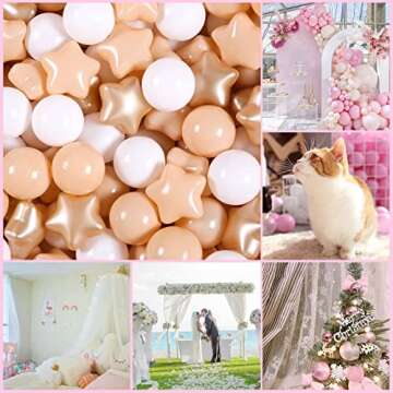 GOGOSO Star Balls 100 Ball Pit Balls - Pink Soft Plastic Balls Phthalate Free BPA Free Play Balls for Ball Pool Birhtday Party Girls Kids with Storage Bag, 2.15inches