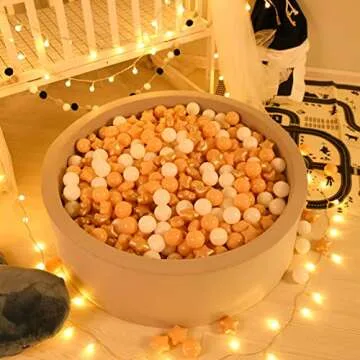 GOGOSO Star Balls 100 Ball Pit Balls - Pink Soft Plastic Balls Phthalate Free BPA Free Play Balls for Ball Pool Birhtday Party Girls Kids with Storage Bag, 2.15inches