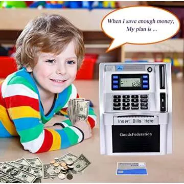 Interactive ATM Piggy Bank for Kids with Savings Goals