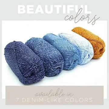 Lion Brand Yarn Jeans Yarn, Soft Yarn for Knitting and Crocheting, Yarn for Crafts, 1-Pack, Top Stitch